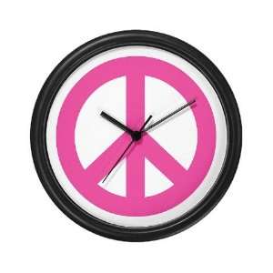  Hot Pink Peace Sign Vintage Wall Clock by CafePress: Home 