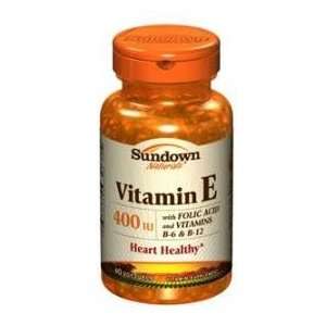  Sundown Vitamin E 400iu Plus Folic Acid B 6 & B 12 