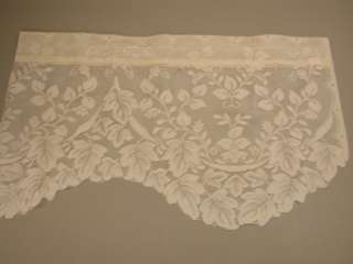 Lace Valance with Leaf Design ~ Ivory ~ 18 L x 30 W  