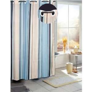  Hookless Blue Stripe Shower Curtain: Home & Kitchen