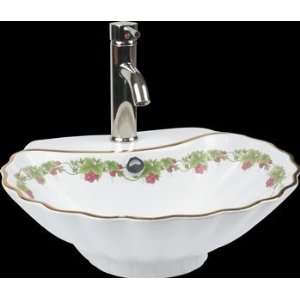   Vines White Vitreous China Over Counter Vessel Sink: Home Improvement