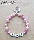 Child Goddaughter Christening Name Charm Bracelet Gift  