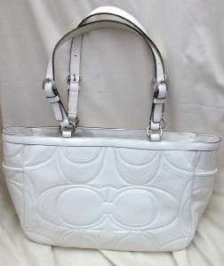 COACH GALLERY STITCHED WHITE PATENT TOTE BAG PURSE NWT  