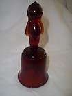 Vintage Antique Very Rare Kewpie Figural Red/Amber Glass Bell