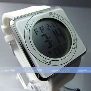  DIGITAL ALARM TOUCH SCREEN LED WHITE SILICONE WRIST WATCH WH41  