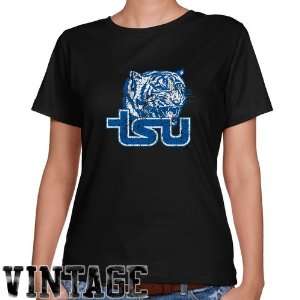 Tennessee State Tigers Ladies Black Distressed Logo Vintage Classic 