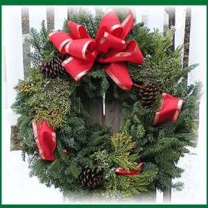Holiday Elegance Fresh Noble Fir Christmas Wreath   22  