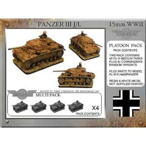   Forged in Battle (15mm WWII): German PzIIIJ/L Pack (4): Toys & Games