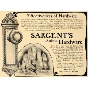  1907 Ad Home Decor Sargents Hardware Door Knobs New York 