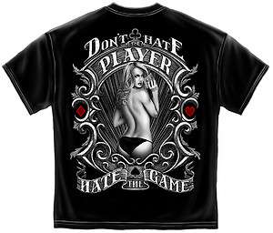 Dont Hate The Player Hate The Game Poker Gambler Spades Hold em Cards 