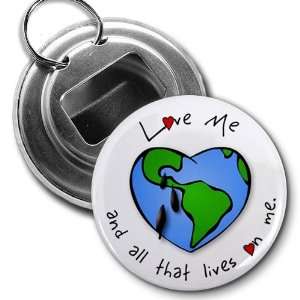   Bp Oil Spill Relief 2.25 Inch Button Style Bottle Opener With Key Ring
