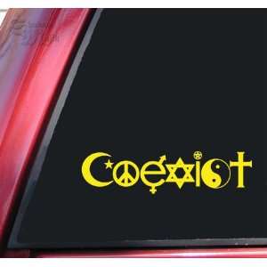  COEXIST   Promote Peace Vinyl Decal Sticker   Yellow 