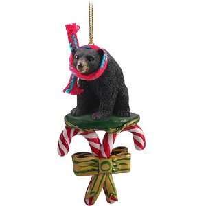  Black Bear Candy Cane Christmas Ornament