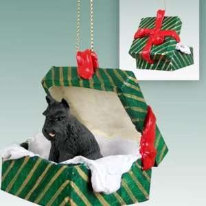 Schnauzer Green Gift Box Dog Ornament   Black:  Home 