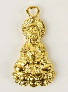 GOLD TONED KWAN YIN MINI PENDANT Charm Goddess Guan New  
