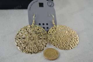 Ornate FILIGREE disc GOLD Pltd bohemium BOHO EARRINGS  