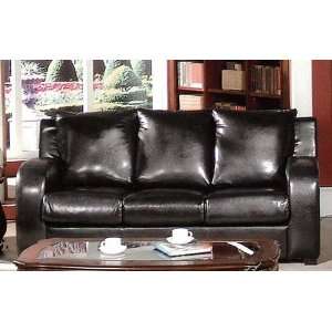  Sofa Couch with Wooden Legs Black Bycast Leather