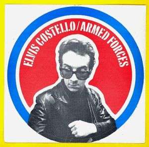 Elvis Costello 1978 OFFICIAL sticker mint Armed Forces  