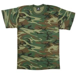   Mens Camouflage Woodland Tee Top Military Camo 613902877740  