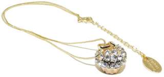 Cupcake Gold Pave Clear Crystal Charm Pendant Necklace  