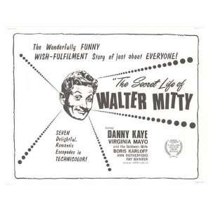 Secret Life Of Walter Mitty Movie Poster, 28 x 22 (1947)  