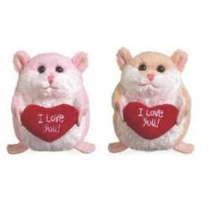  Valentines I Love You Lil Hamsters Set of 2: Toys & Games