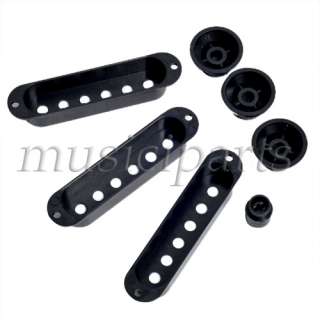 ST Pickup Covers Strat Knobs Switch Tip Black  