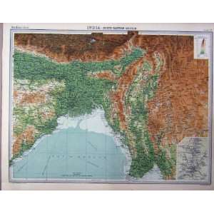  1920 India North Eastern Section Map Colour