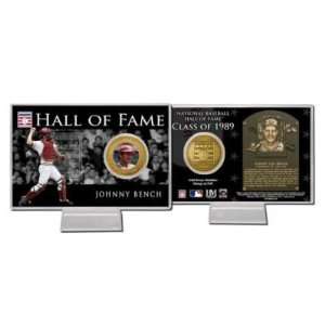  Johnny Bench Hall of Fame Coin Card 