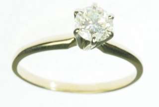   YELLOW GOLD DIAMOND SOLITAIRE ENGAGEMENT ESTATE RING J209134  