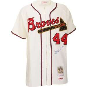   Braves Autographed 1957 White Throwback Jersey: Sports & Outdoors