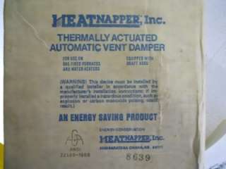 HEATNAPPER 2E715 6 THERMALLY ACTUATED AUTOMATIC VENT DAMPER  