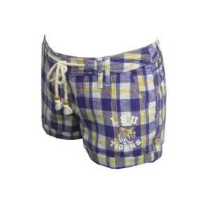   Tigers Louisiana State Ladies Plaid Short Shorts: Sports & Outdoors