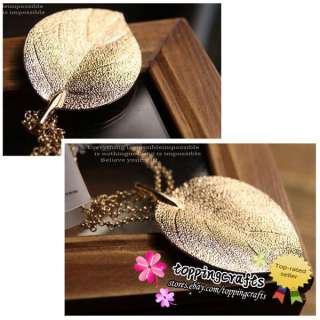 1pcs Temperament all match Long Gold Leaf Necklace N160 FreeShip 