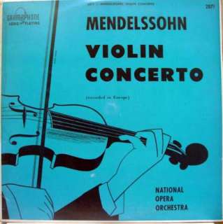 NATIONAL OPERA ORCHESTRA mendelssohn violin concerto LP  