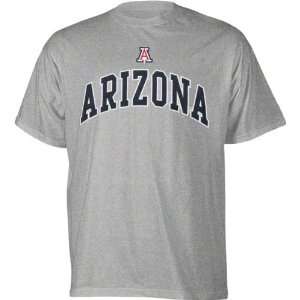  Arizona Wildcats Grey Logo Over T Shirt: Sports & Outdoors