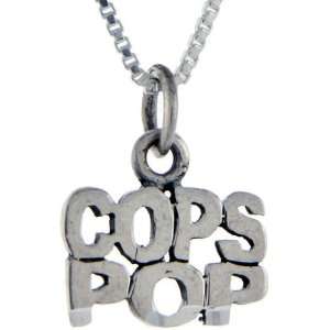 925 Sterling Silver Cops Pop Talking Pendant (w/ 18 Silver Chain), 1 