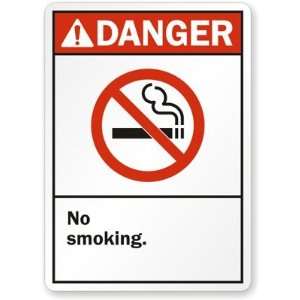    No Smoking (ANSI style) Aluminum Sign, 14 x 10