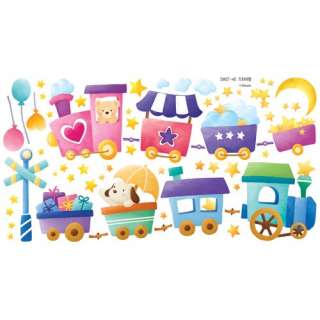 Train Travel KIDS Adhesive Removable Wall Home Decor Accents Stickers 