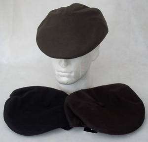 FLAT CAP HAT 5 PANEL WOOL BLEND BLACK BROWN OLIVE SIZES  