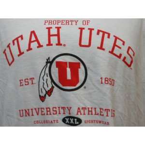 Property Of Utah Utes T shirt, White, Size Medium Sports 