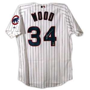 Kerry Wood Chicago Cubs Autographed White Pinstripe Majestic Jersey