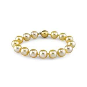  9 10mm Dark Golden South Sea Pearl Bracelet: Jewelry