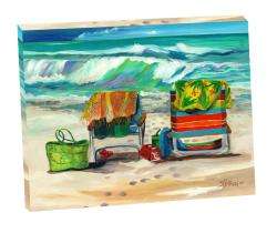 Sharon Kusha Beach Chairs 3 Gallery wrapped Canvas Art  Overstock 