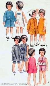 Vintage 9.5 SKIPPER, PEPPER DOLL Clothes Pattern 3350  