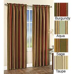 Faux Silk Stripe 84 inch Lined Window Curtain Panel  