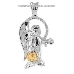  Sterling Silver Cubic Zirconia Guardian Angel Necklace  