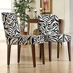 Calista Zebra Print Dining Chairs (Set of 2)  Overstock