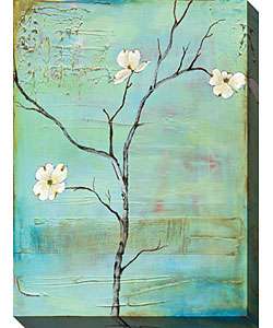 Dogwood on Turquoise II Gallery Wrapped Canvas Art  Overstock