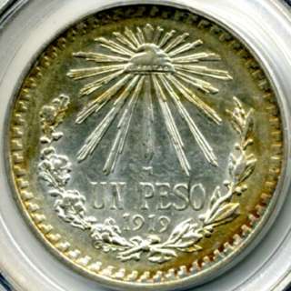 Mexico Peso 1919 M.GradeAU 53.CertifiedPCGS.